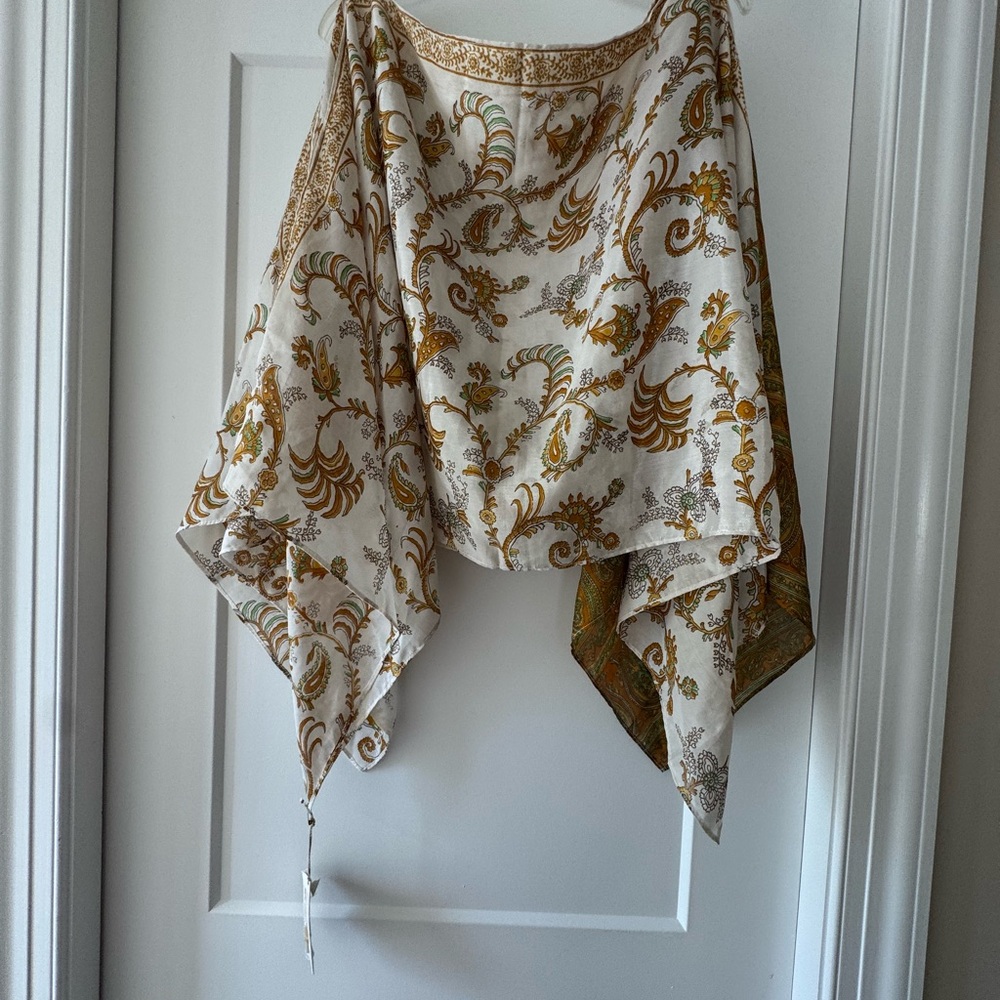 Women's Floral Top - White and Green
